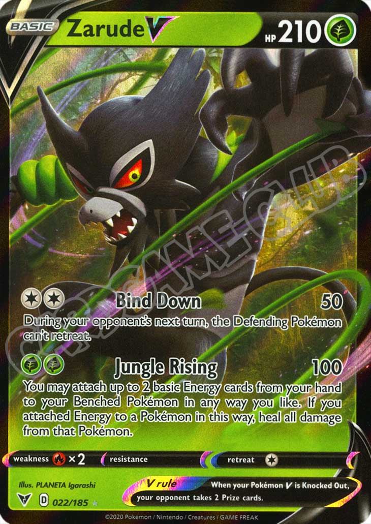 022 / 185 ZarudeV rara V foil (EN) -NEAR MINT-