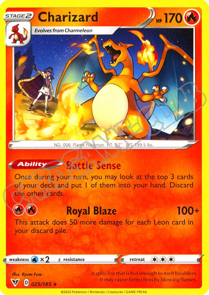 025 / 185 Charizard rara normale (EN) -NEAR MINT-