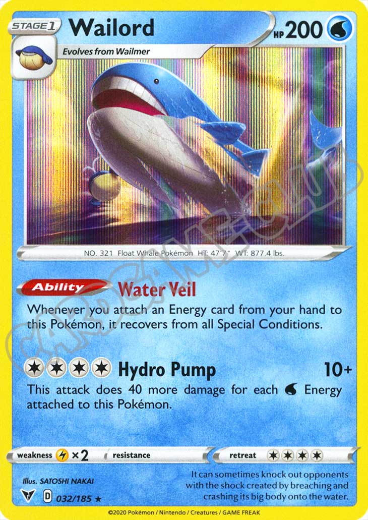 032 / 185 Wailord rara foil (EN) -NEAR MINT-