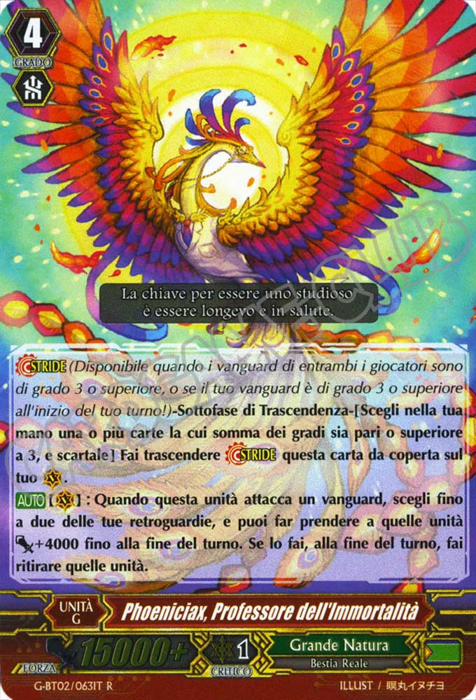 G-BT02-IT063 Phoeniciax, Professore dell'Immortalita' rara foil (IT) -NEAR MINT-