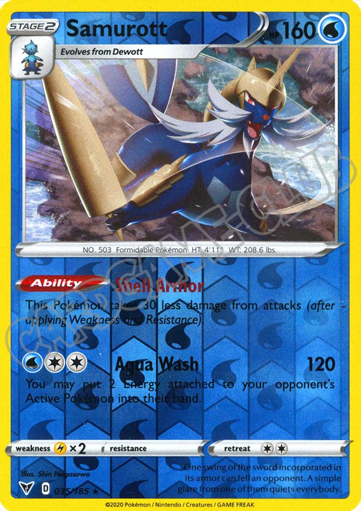 035 / 185 Samurott rara foil reverse (EN) -NEAR MINT-