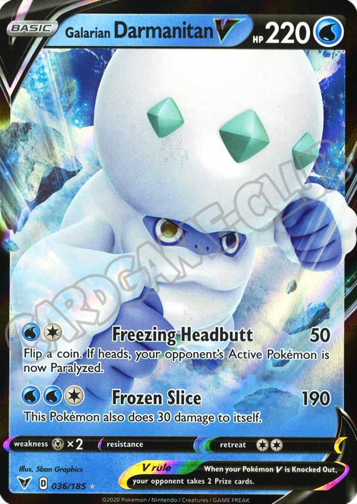 036 / 185 Galarian Darmanitan V rara V foil (EN) -NEAR MINT-