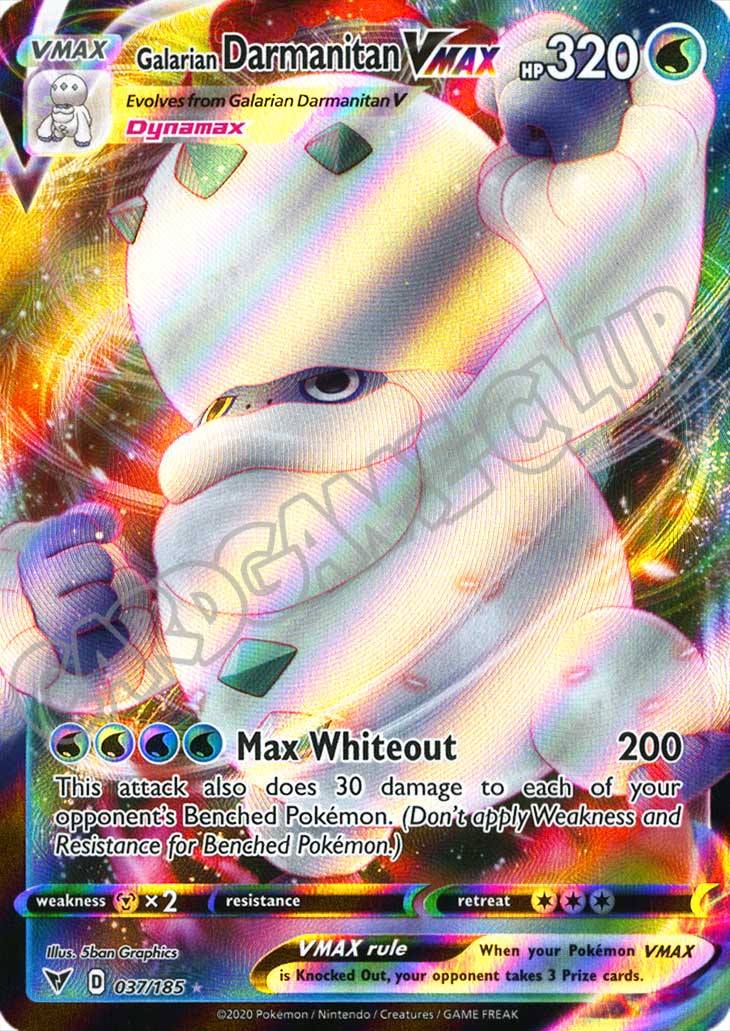 037 / 185 Galarian Darmanitan VMAX rara VMAX foil (EN) -NEAR MINT-