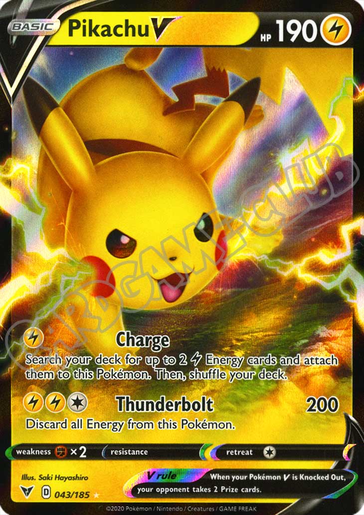 043 / 185 Pikachu V rara V foil (EN) -NEAR MINT-