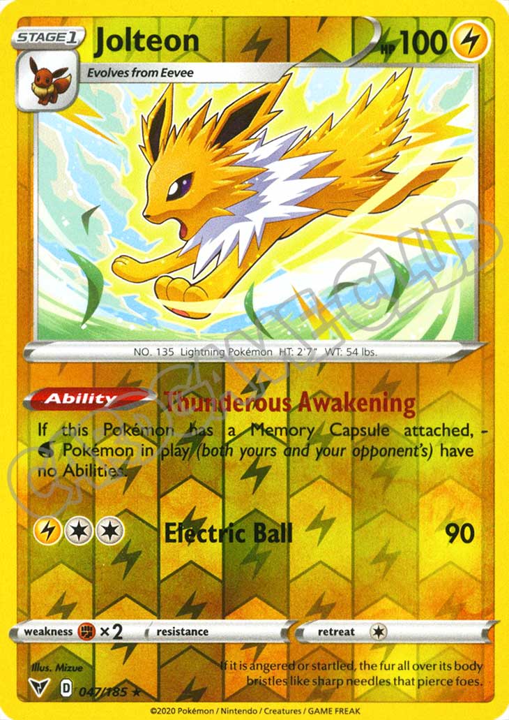 047 / 185 Jolteon rara foil reverse (EN) -NEAR MINT-