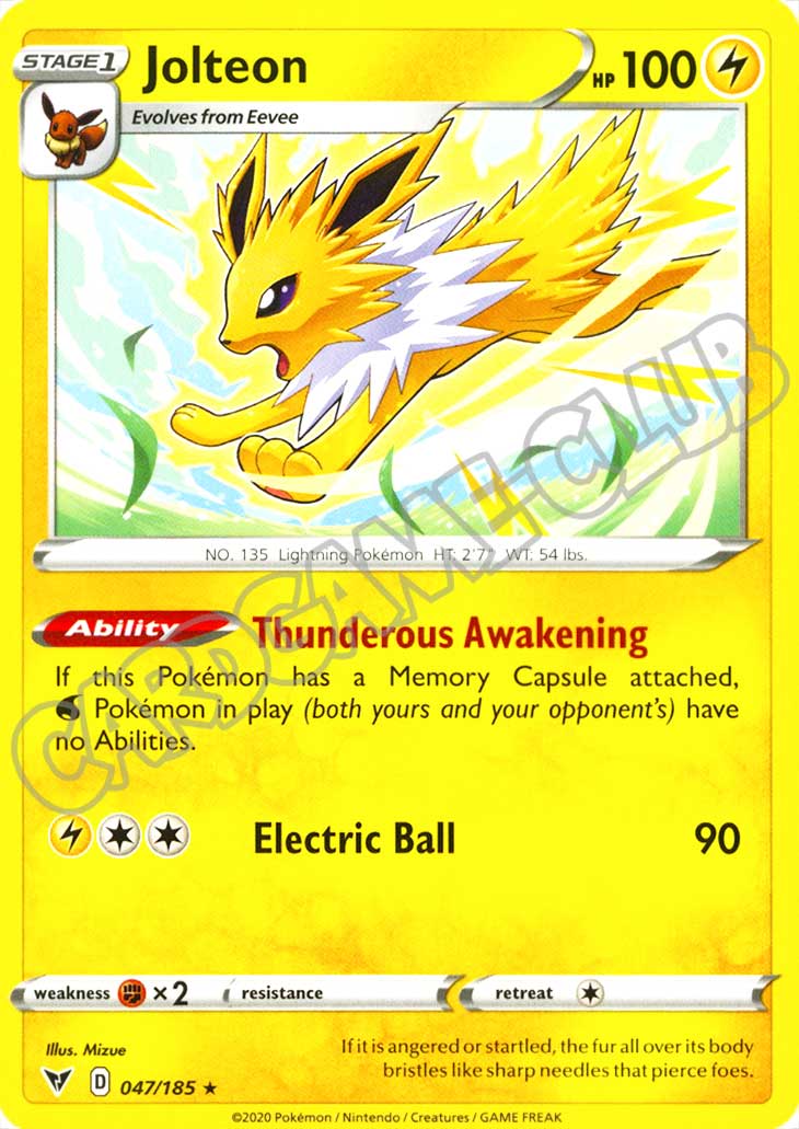 047 / 185 Jolteon rara normale (EN) -NEAR MINT-