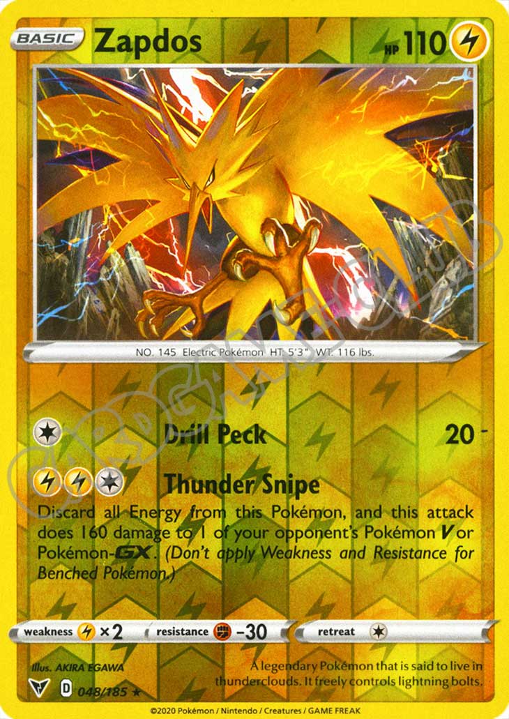 048 / 185 Zapdos rara foil reverse (EN) -NEAR MINT-