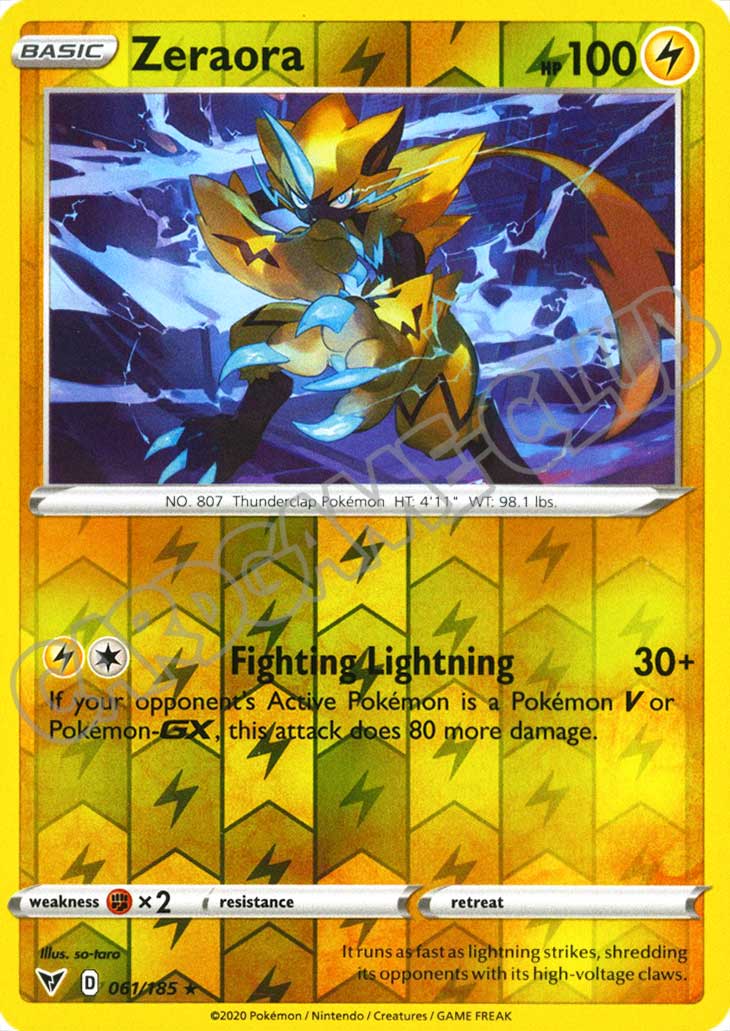 061 / 185 Zeraora rara foil reverse (EN) -NEAR MINT-