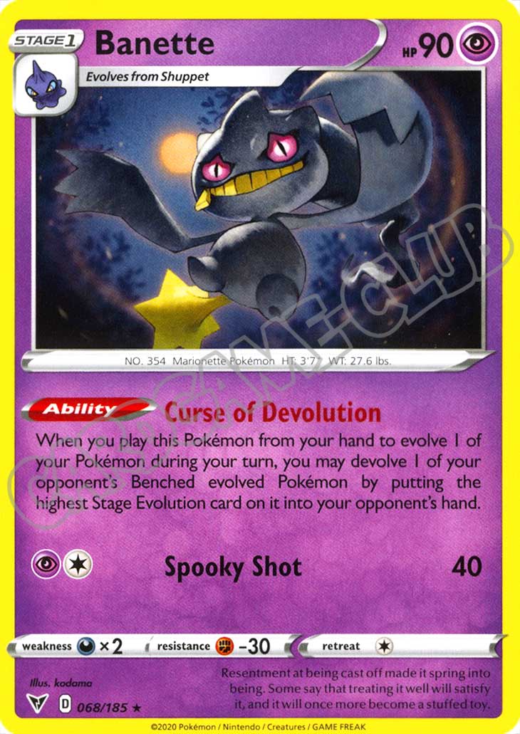 068 / 185 Banette rara normale (EN) -NEAR MINT-