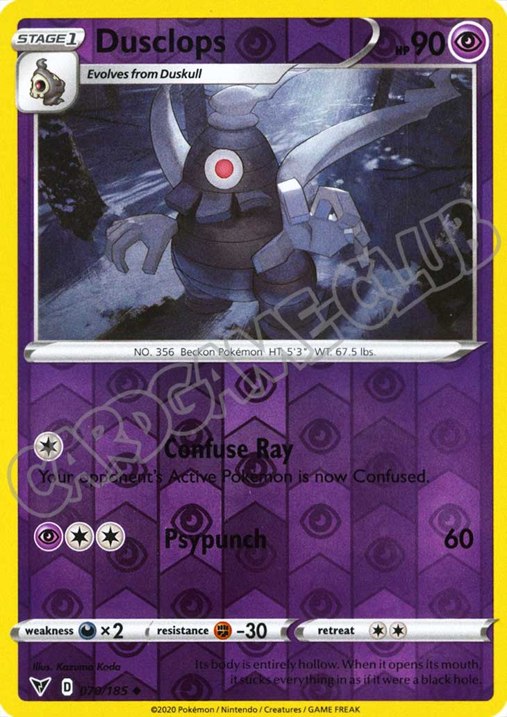 070 / 185 Dusclops non comune foil reverse (EN) -NEAR MINT-