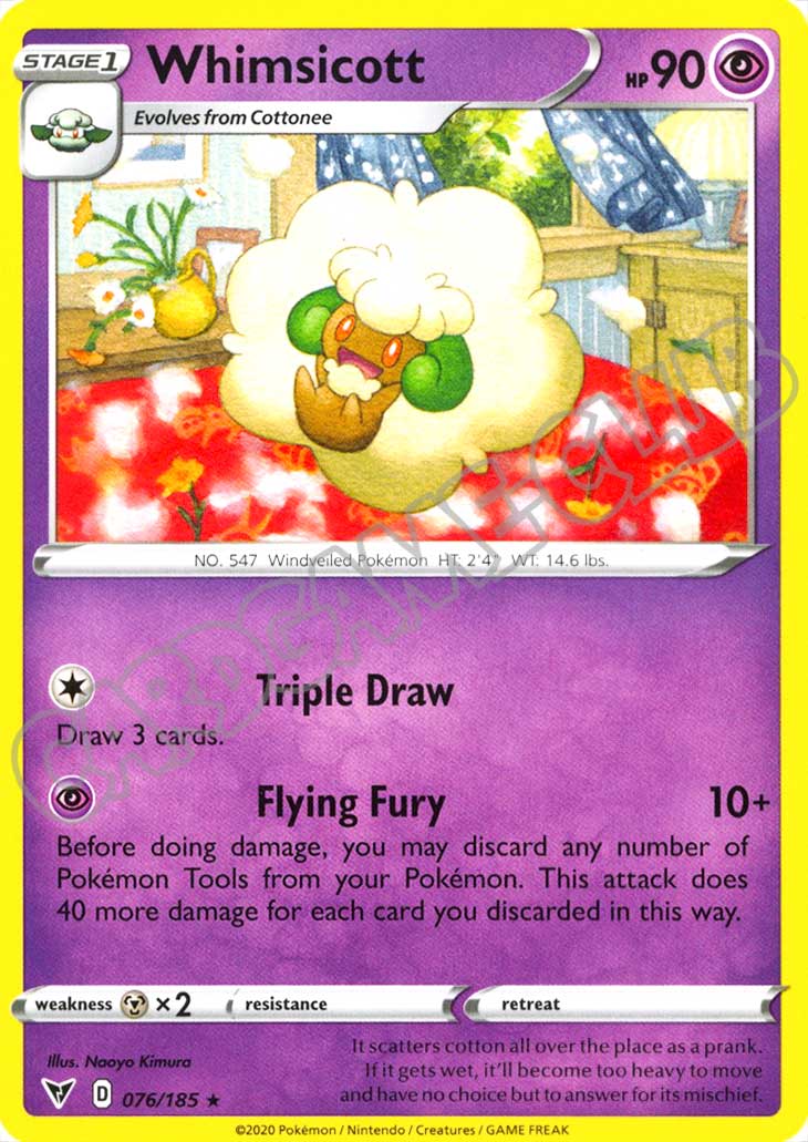 076 / 185 Whimsicott rara normale (EN) -NEAR MINT-