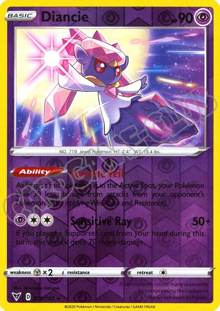079 / 185 Diancie rara foil reverse (EN) -NEAR MINT-