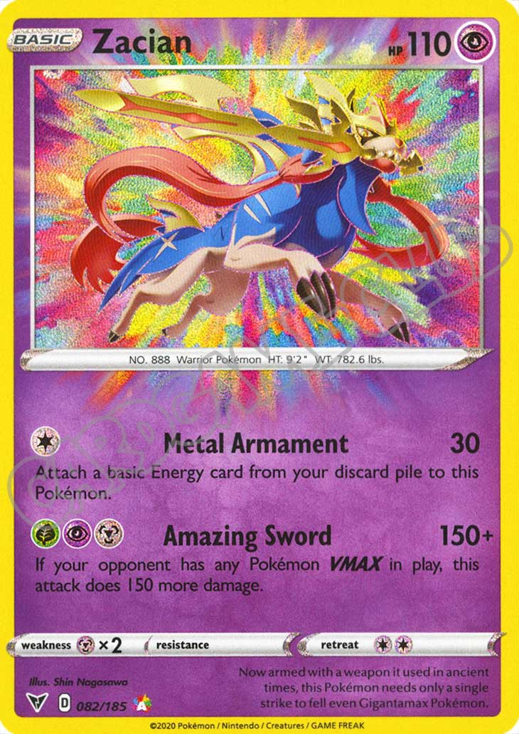 082 / 185 Zacian rara amazing (EN) -NEAR MINT-
