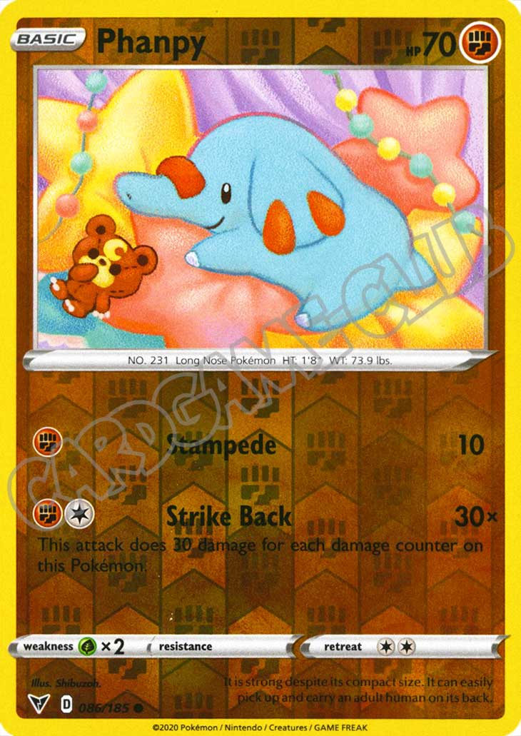 086 / 185 Phanpy comune foil reverse (EN) -NEAR MINT-