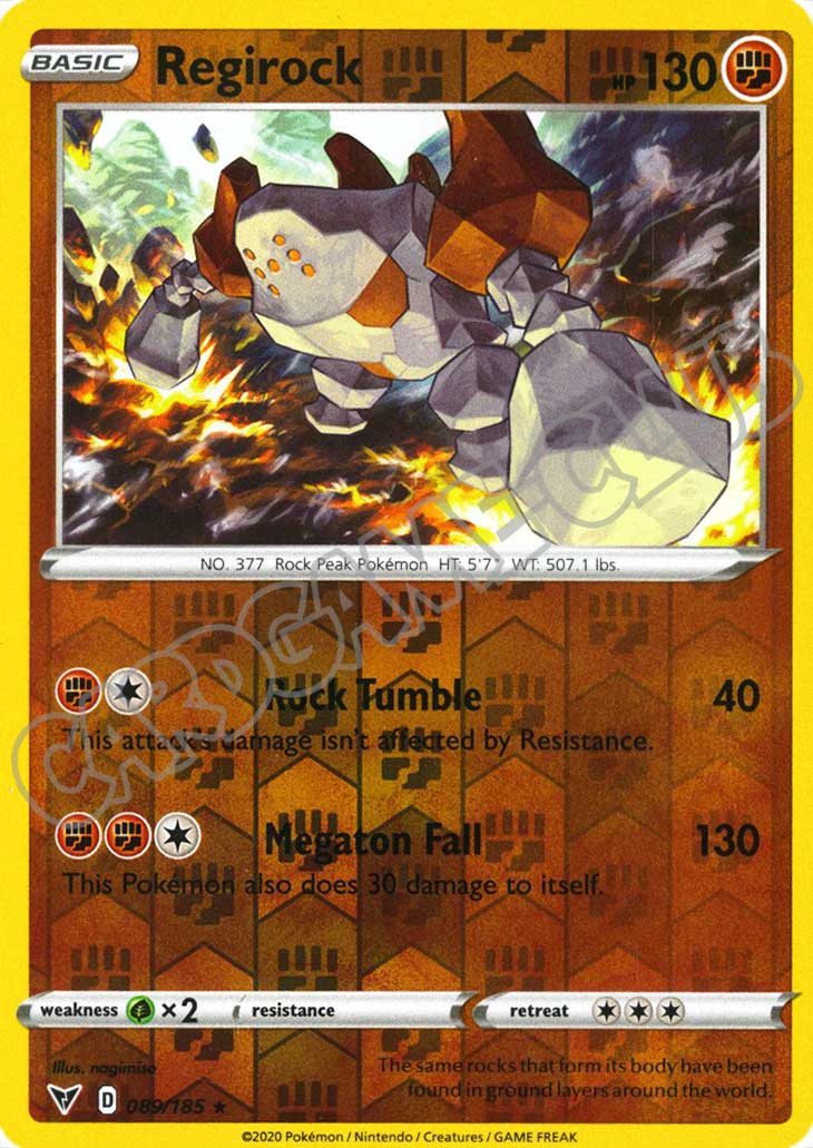 089 / 185 Regirock rara foil reverse (EN) -NEAR MINT-
