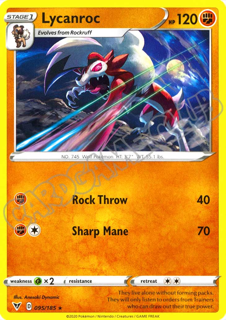 095 / 185 Lycanroc rara normale (EN) -NEAR MINT-