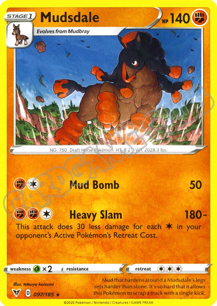 097 / 185 Mudsdale rara normale (EN) -NEAR MINT-