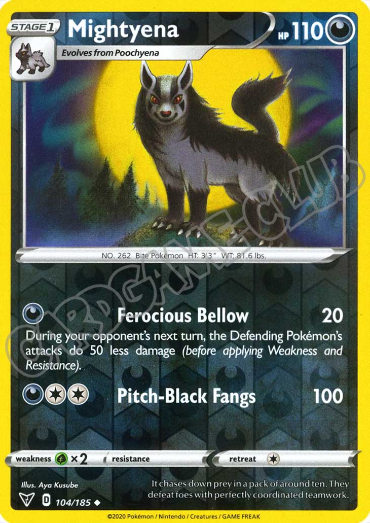 104 / 185 Mightyena non comune foil reverse (EN) -NEAR MINT-