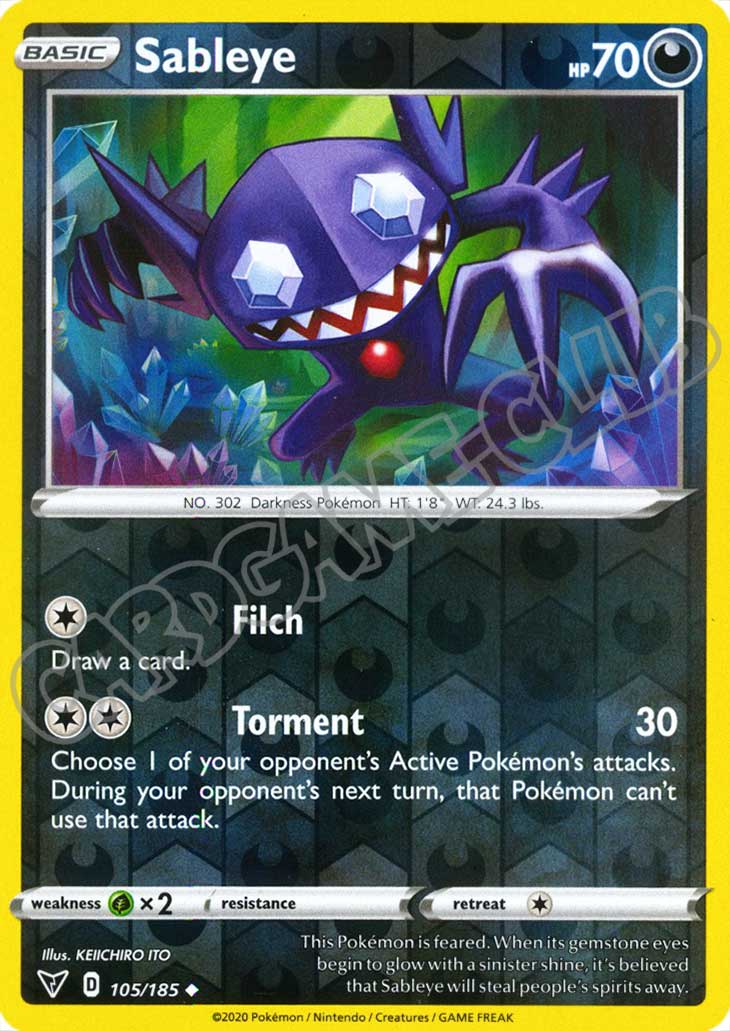 105 / 185 Sableye non comune foil reverse (EN) -NEAR MINT-