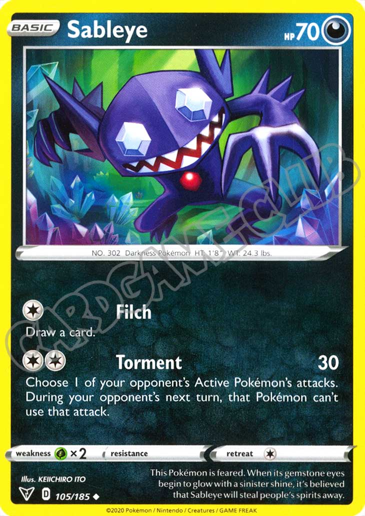 105 / 185 Sableye non comune normale (EN) -NEAR MINT-