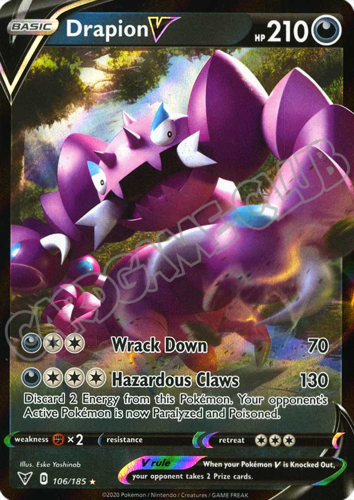 106 / 185 Drapion V rara V foil (EN) -NEAR MINT-