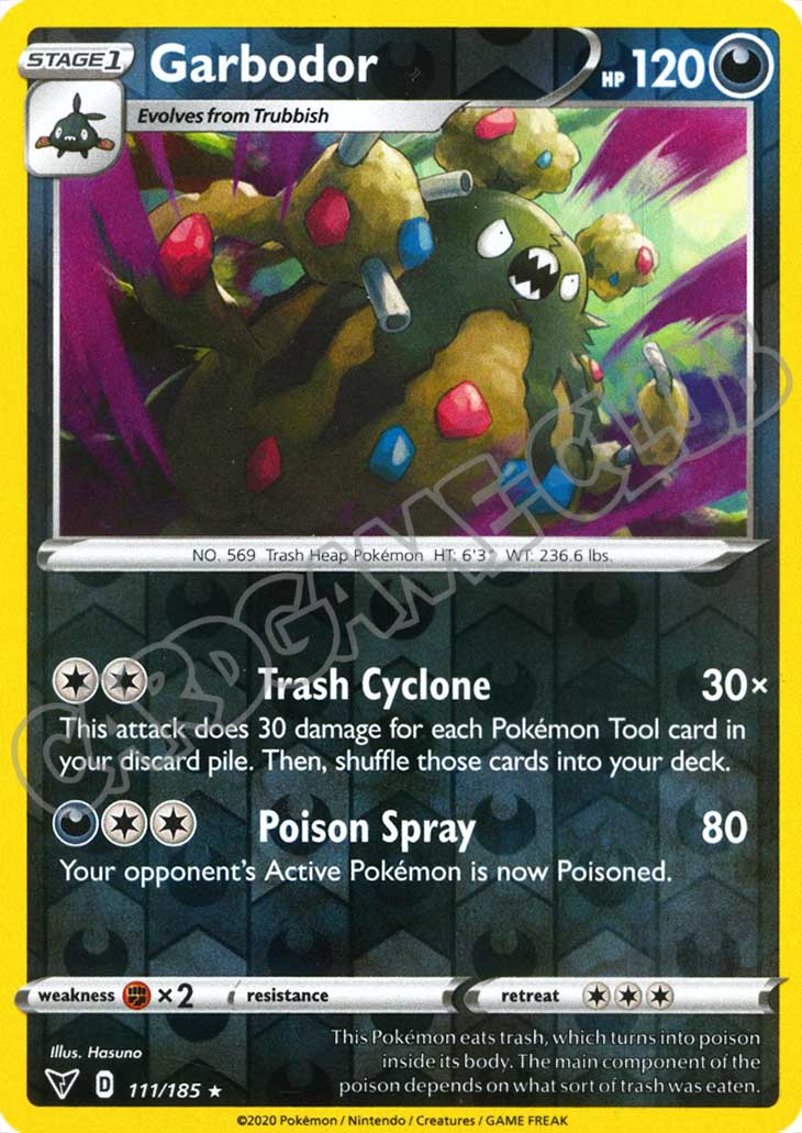 111 / 185 Garbodor rara foil reverse (EN) -NEAR MINT-