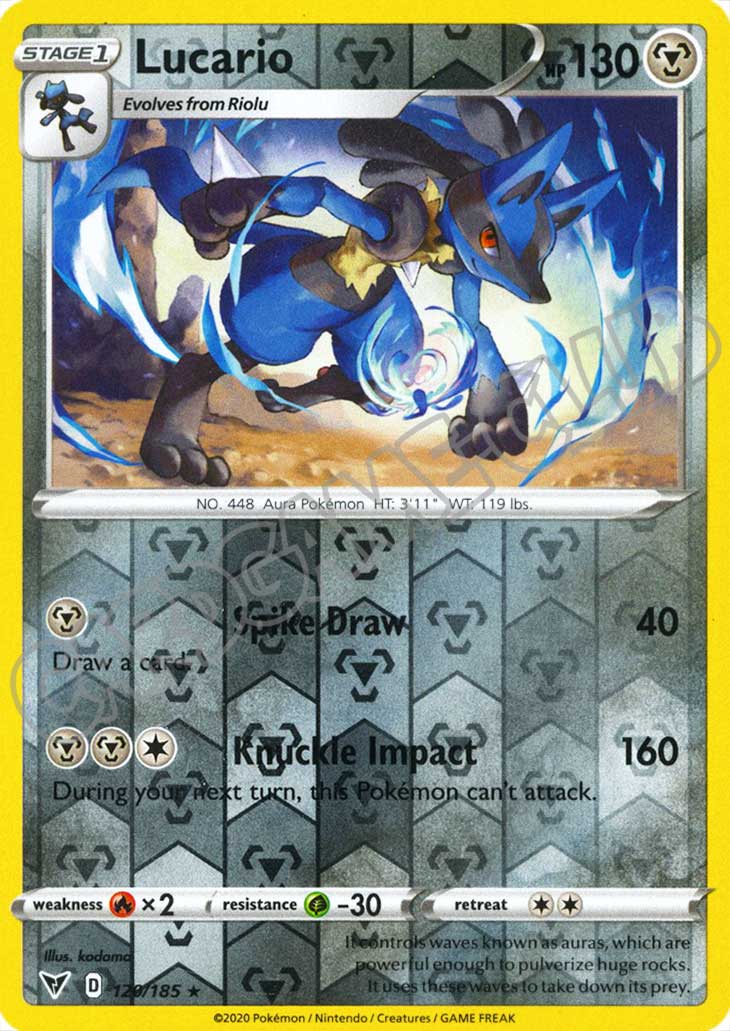 120 / 185 Lucario rara foil reverse (EN) -NEAR MINT-