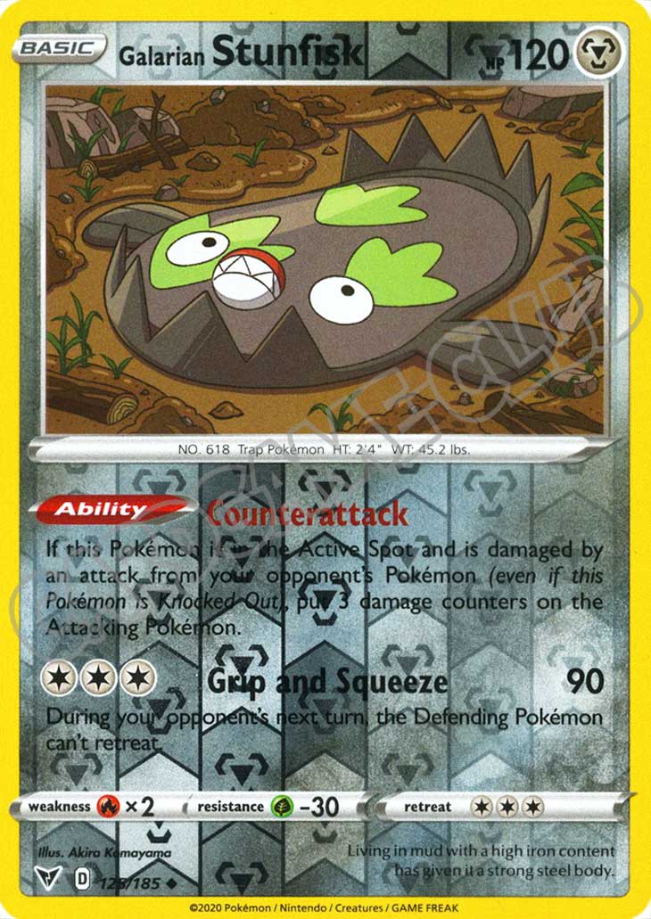 125 / 185 Galarian Stunfisk non comune foil reverse (EN) -NEAR MINT-