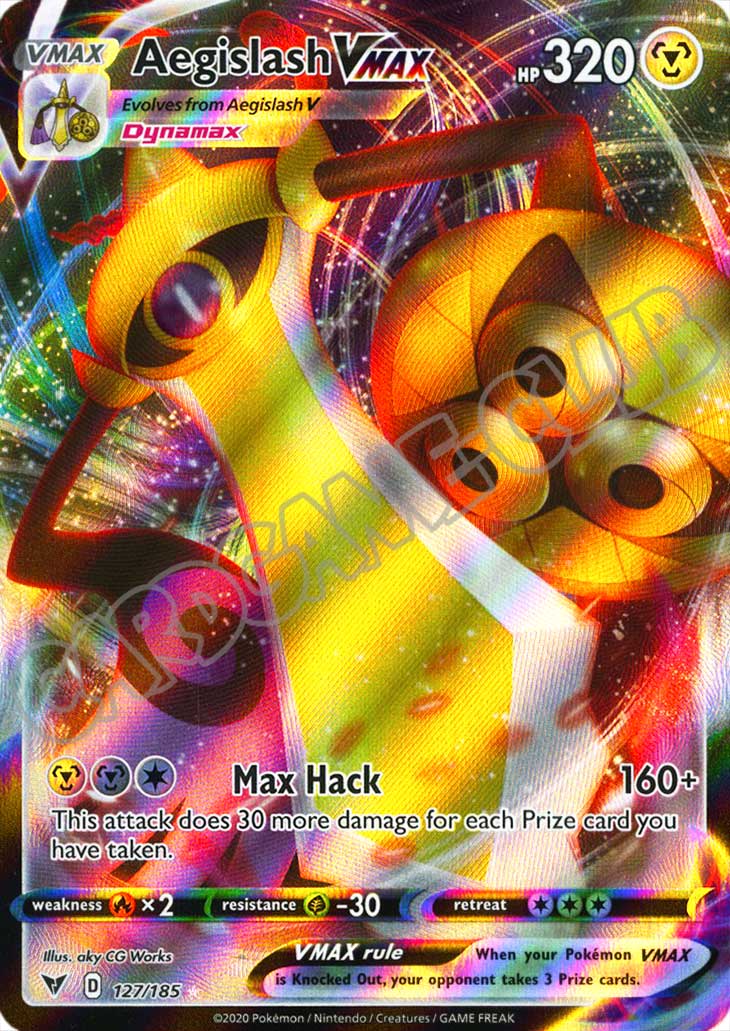127 / 185 Aegislash VMAX rara VMAX foil (EN) -NEAR MINT-