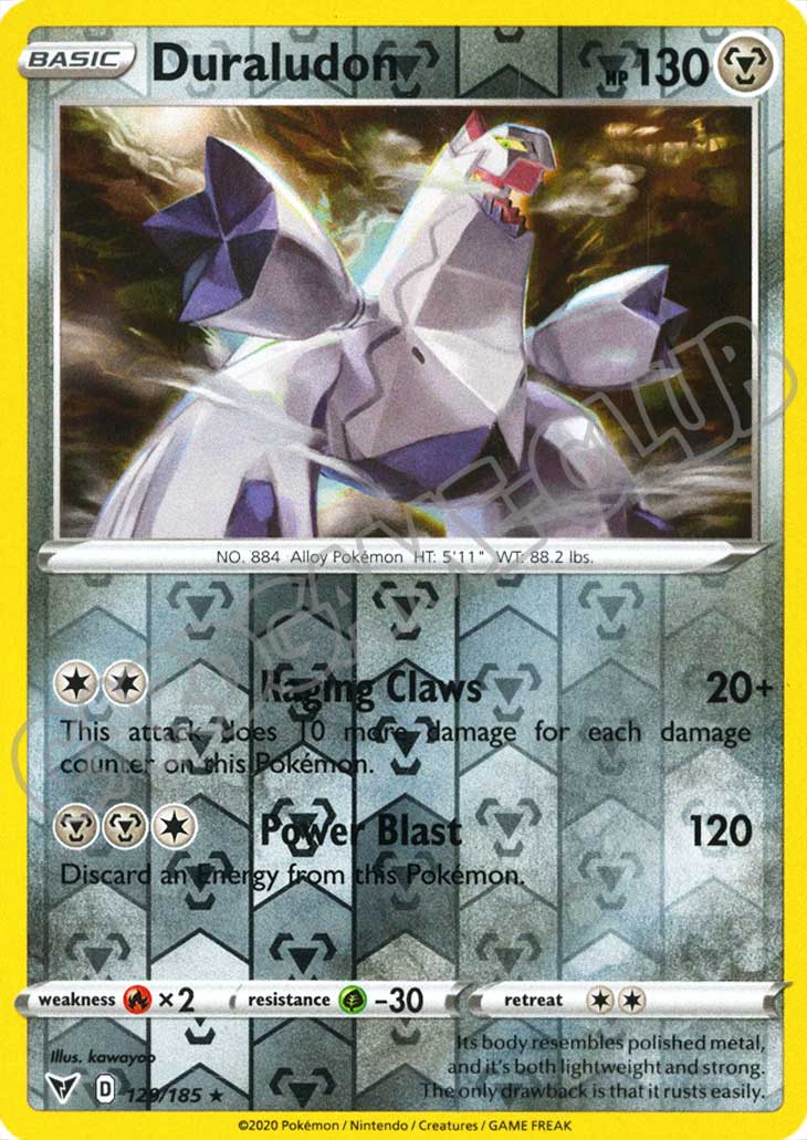 129 / 185 Duraludon rara foil reverse (EN) -NEAR MINT-