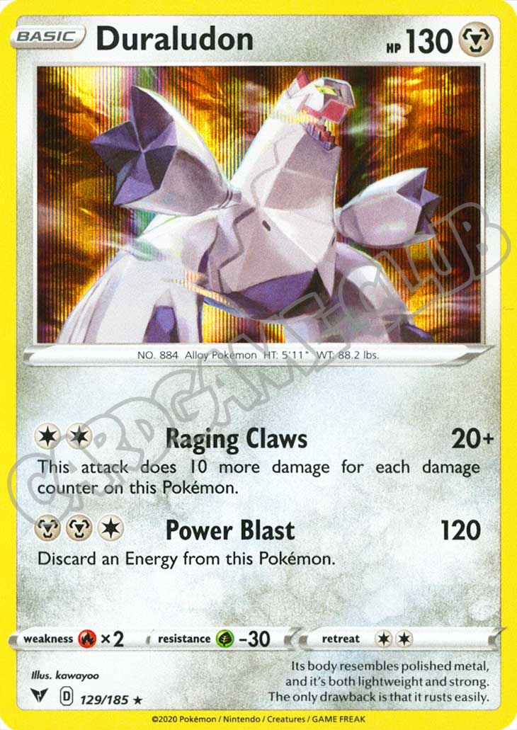 129 / 185 Duraludon rara foil (EN) -NEAR MINT-