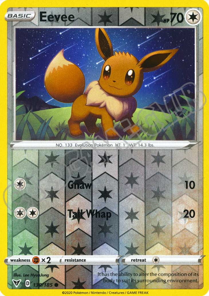 130 / 185 Eevee comune foil reverse (EN) -NEAR MINT-