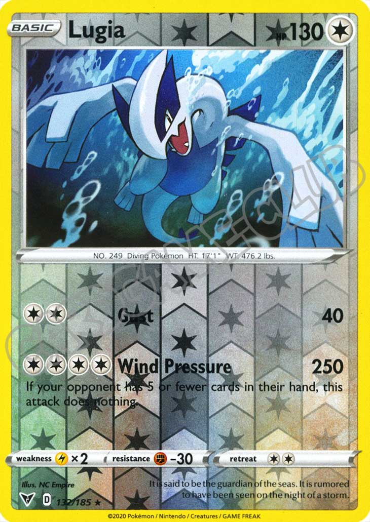 132 / 185 Lugia rara foil reverse (EN) -NEAR MINT-