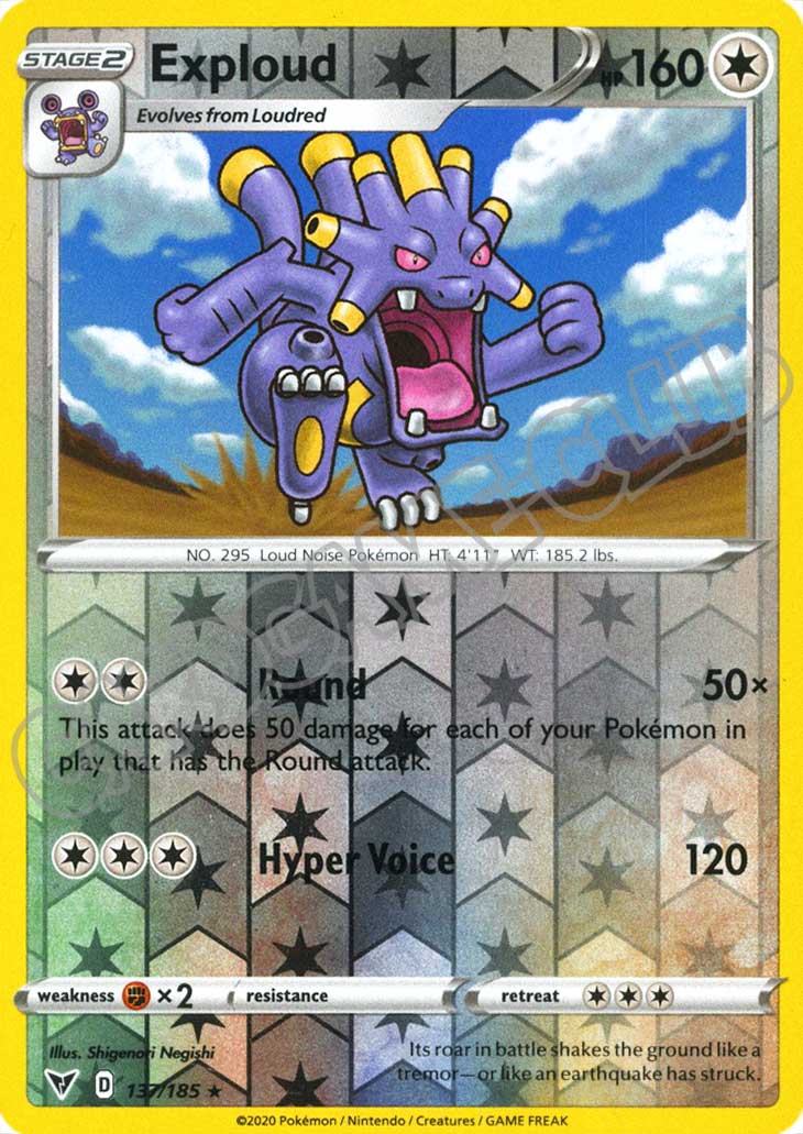 137 / 185 Exploud rara foil reverse (EN) -NEAR MINT-
