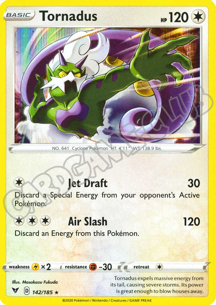 142 / 185 Tornadus rara foil (EN) -NEAR MINT-
