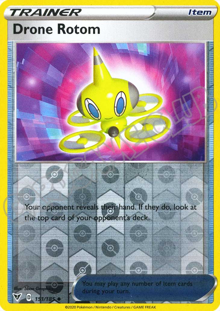 151 / 185 Drone Rotom non comune foil reverse (EN) -NEAR MINT-