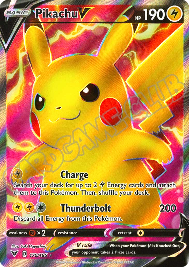 170 / 185 Pikachu V ultra rara foil (EN) -NEAR MINT-
