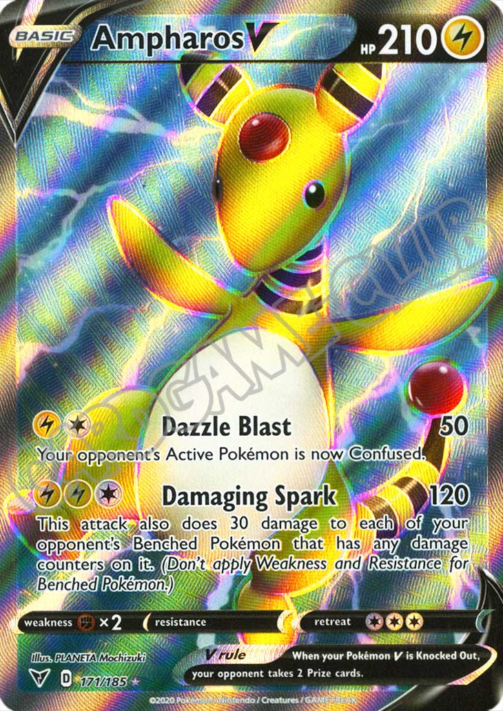 171 / 185 Ampharos V ultra rara foil (EN) -NEAR MINT-