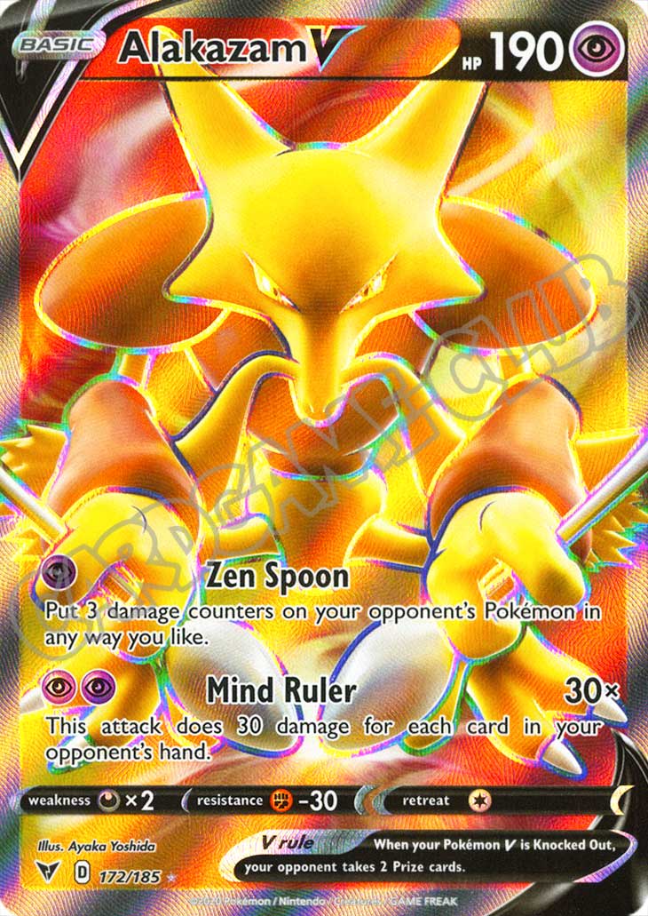172 / 185 Alakazam V ultra rara foil (EN) -NEAR MINT-