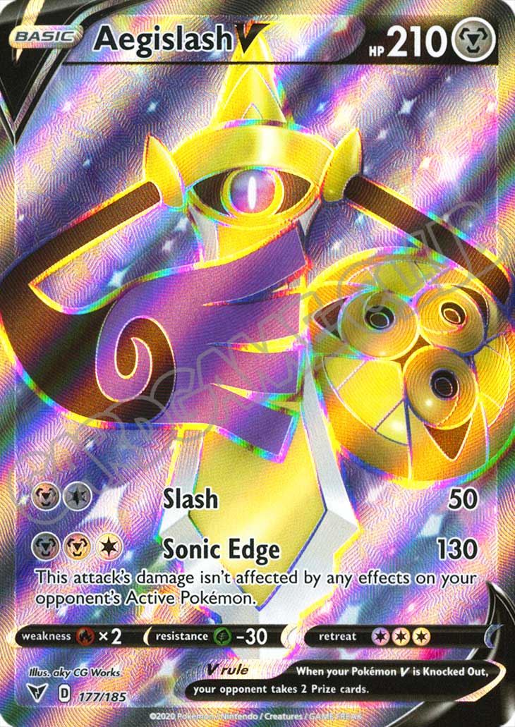 177 / 185 Aegislash V ultra rara foil (EN) -NEAR MINT-