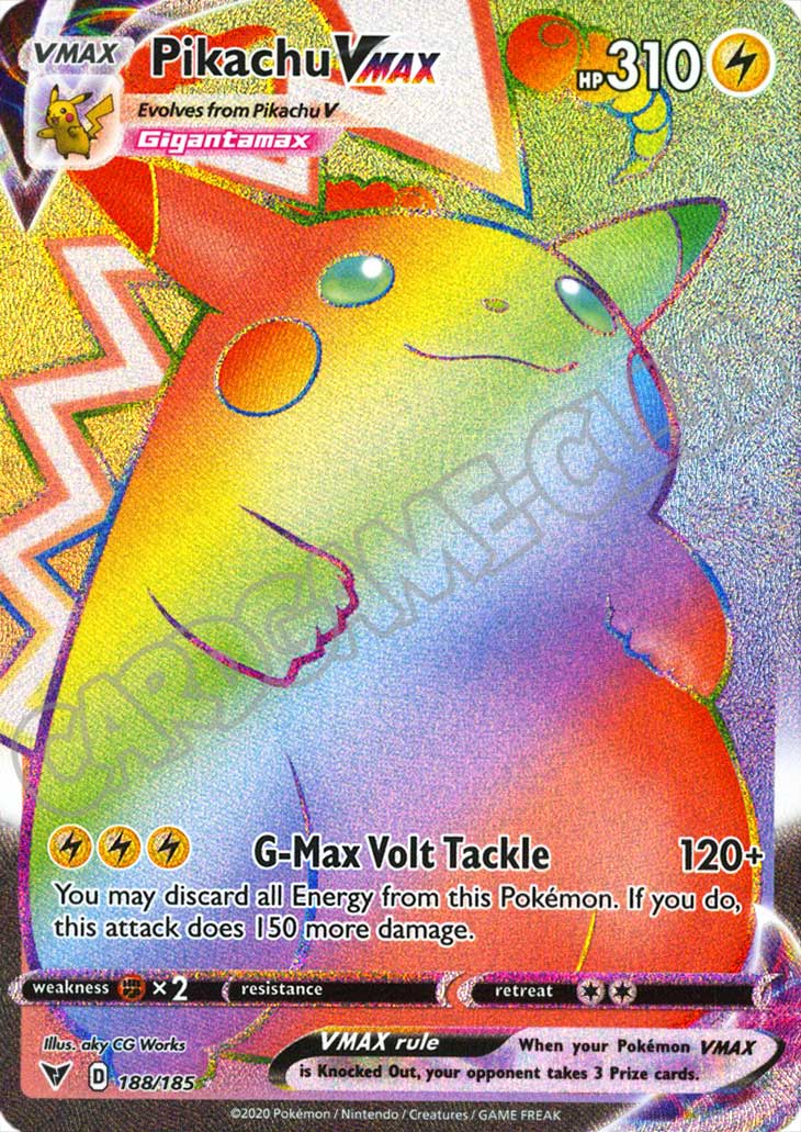 188 / 185 Pikachu VMAX rara segreta foil (EN) -NEAR MINT-