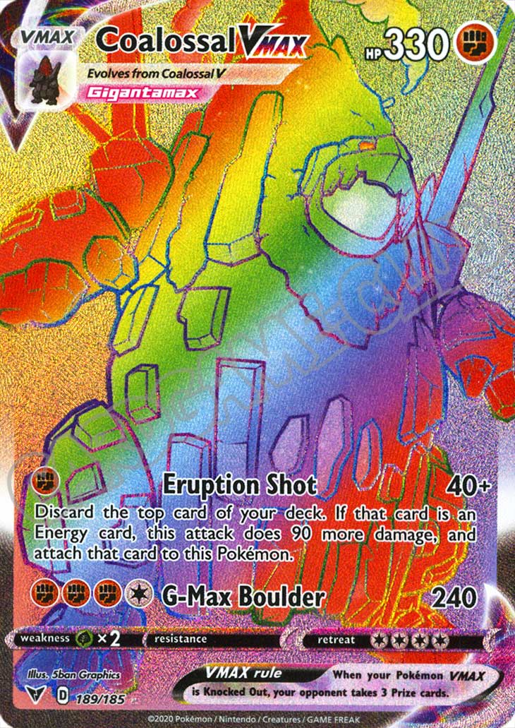 189 / 185 Coalossal VMAX rara segreta foil (EN) -NEAR MINT-