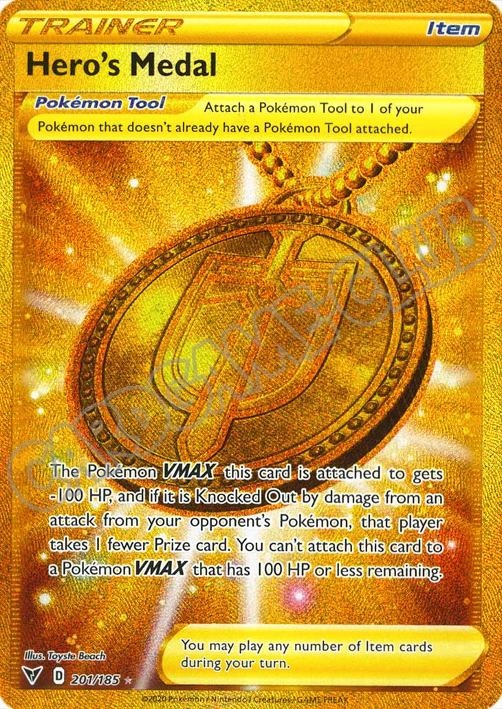201 / 185 Hero's Medal rara segreta foil (EN) -NEAR MINT-