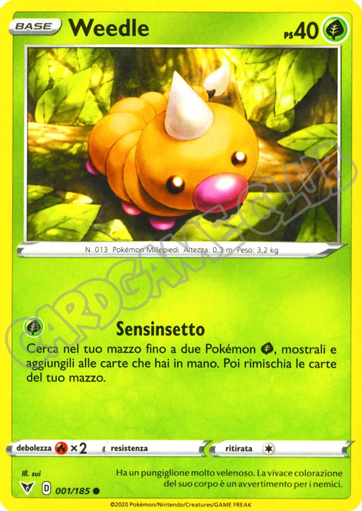 001 / 185 Weedle comune normale (IT) -NEAR MINT-