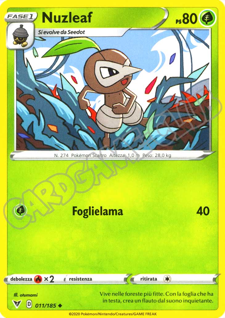 011 / 185 Nuzleaf non comune normale (IT) -NEAR MINT-