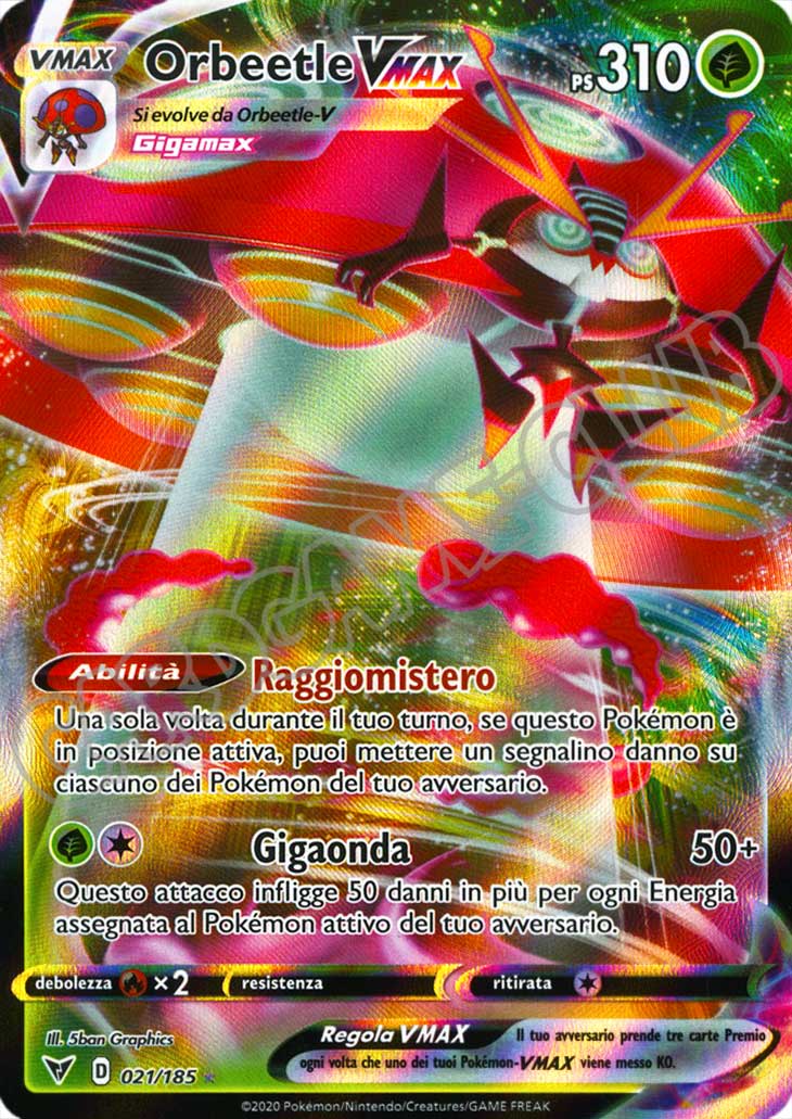 021 / 185 Orbeetle VMAX rara VMAX foil (IT) -NEAR MINT-
