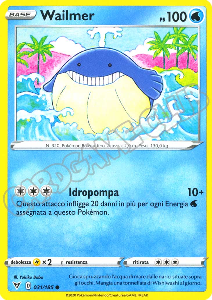 031 / 185 Wailmer comune normale (IT) -NEAR MINT-