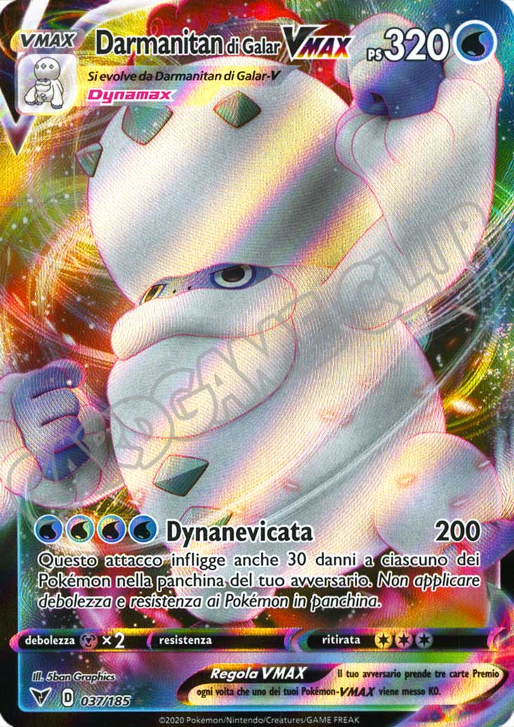 037 / 185 Darmanitan di Galar VMAX rara VMAX foil (IT) -NEAR MINT-