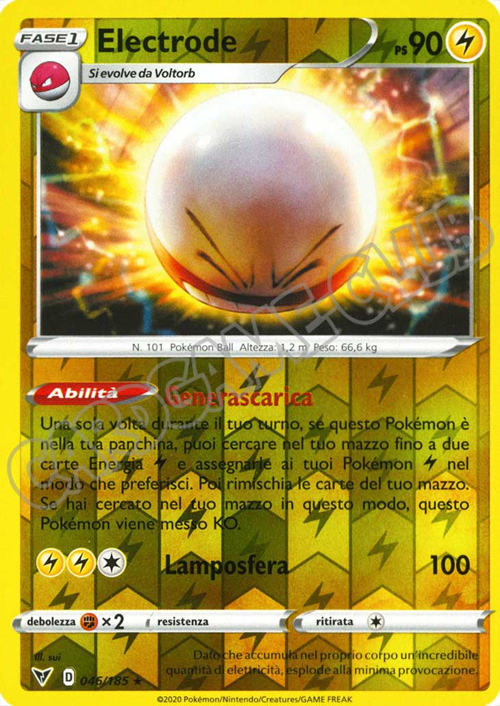 046 / 185 Electrode rara foil reverse (IT) -NEAR MINT-