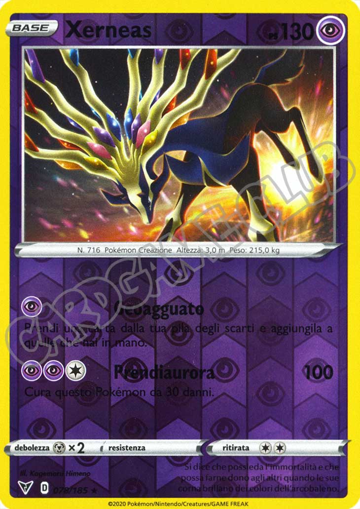 078 / 185 Xerneas rara foil reverse (IT) -NEAR MINT-